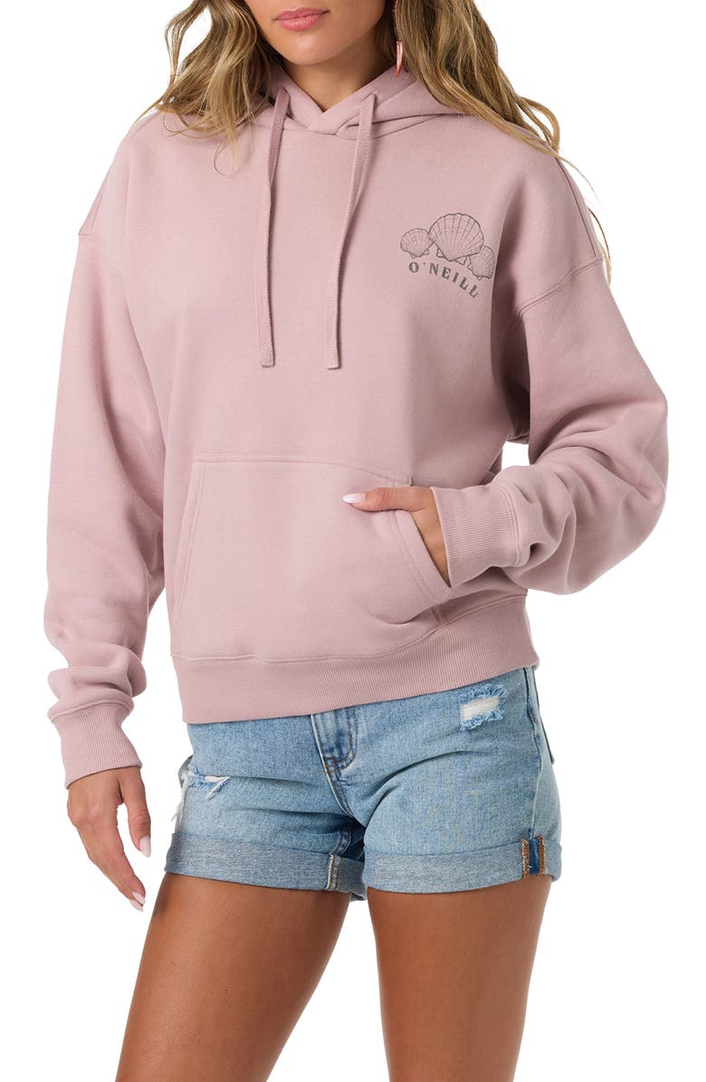 O'Neill Sunshell Relaxed Fleece Graphic Hoodie, Main, color, Orchid