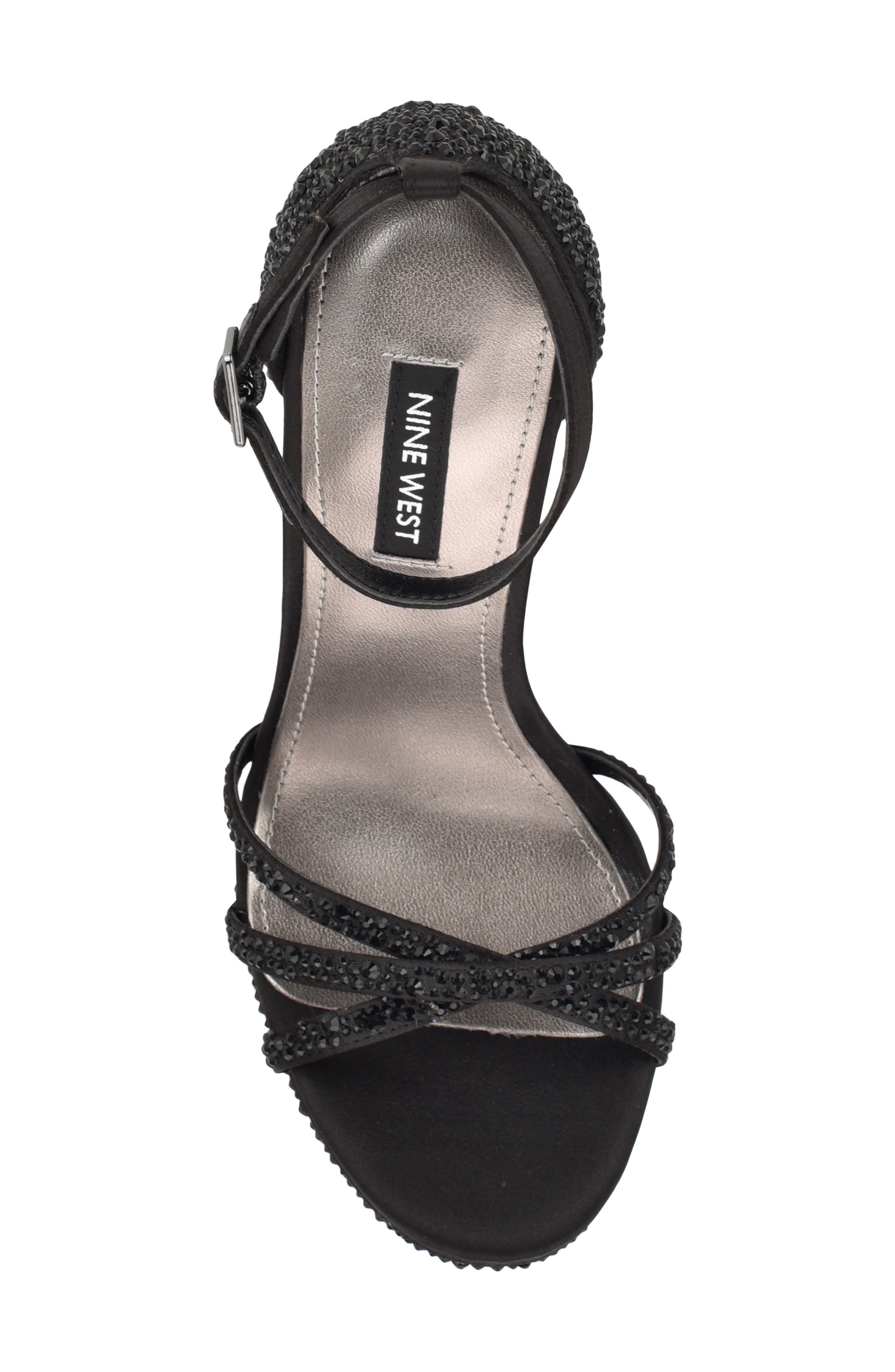 Nine West Lartay Platform Ankle Strap Sandal, Alternate, color, Black