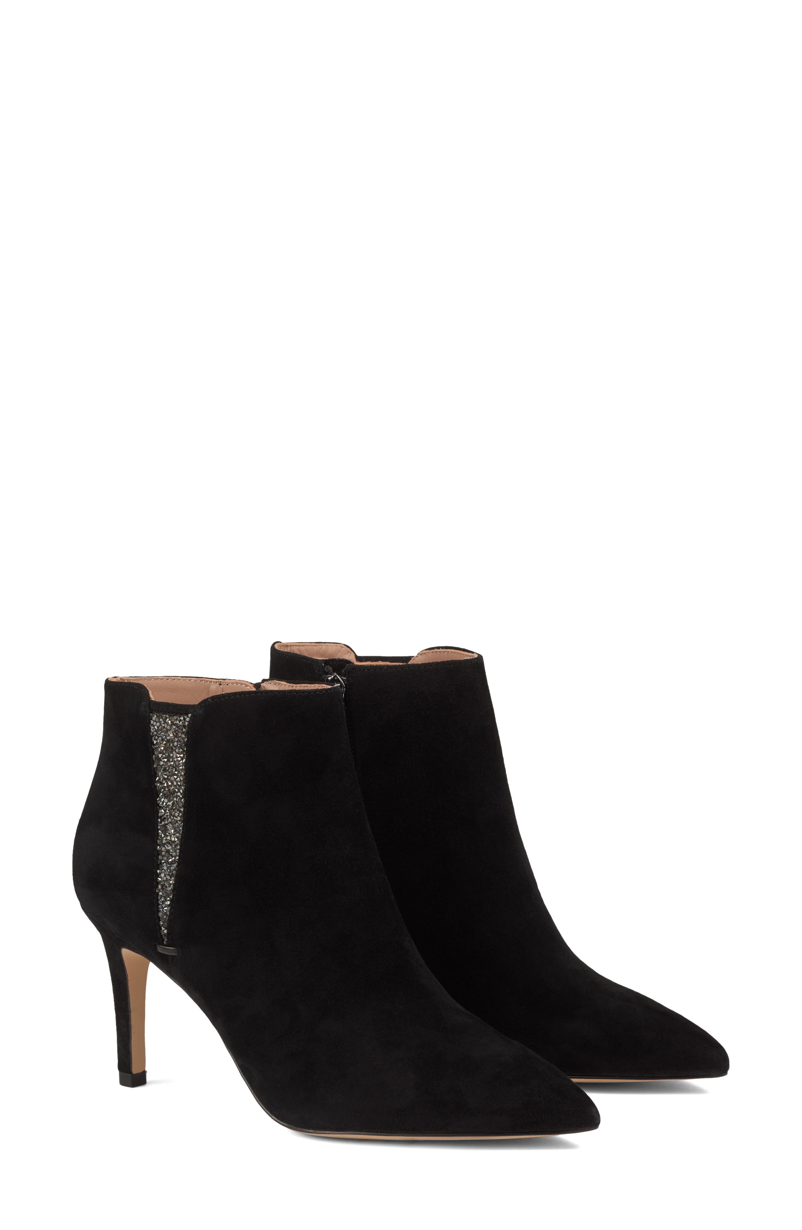 LK Bennett Queenie Crystal Pointed Toe Bootie, Main, color, 