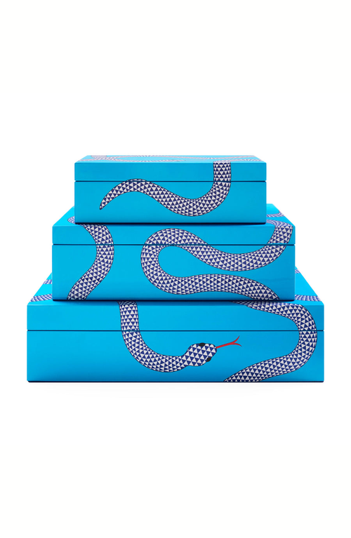 Jonathan Adler Eden Lacquer Box In Blue