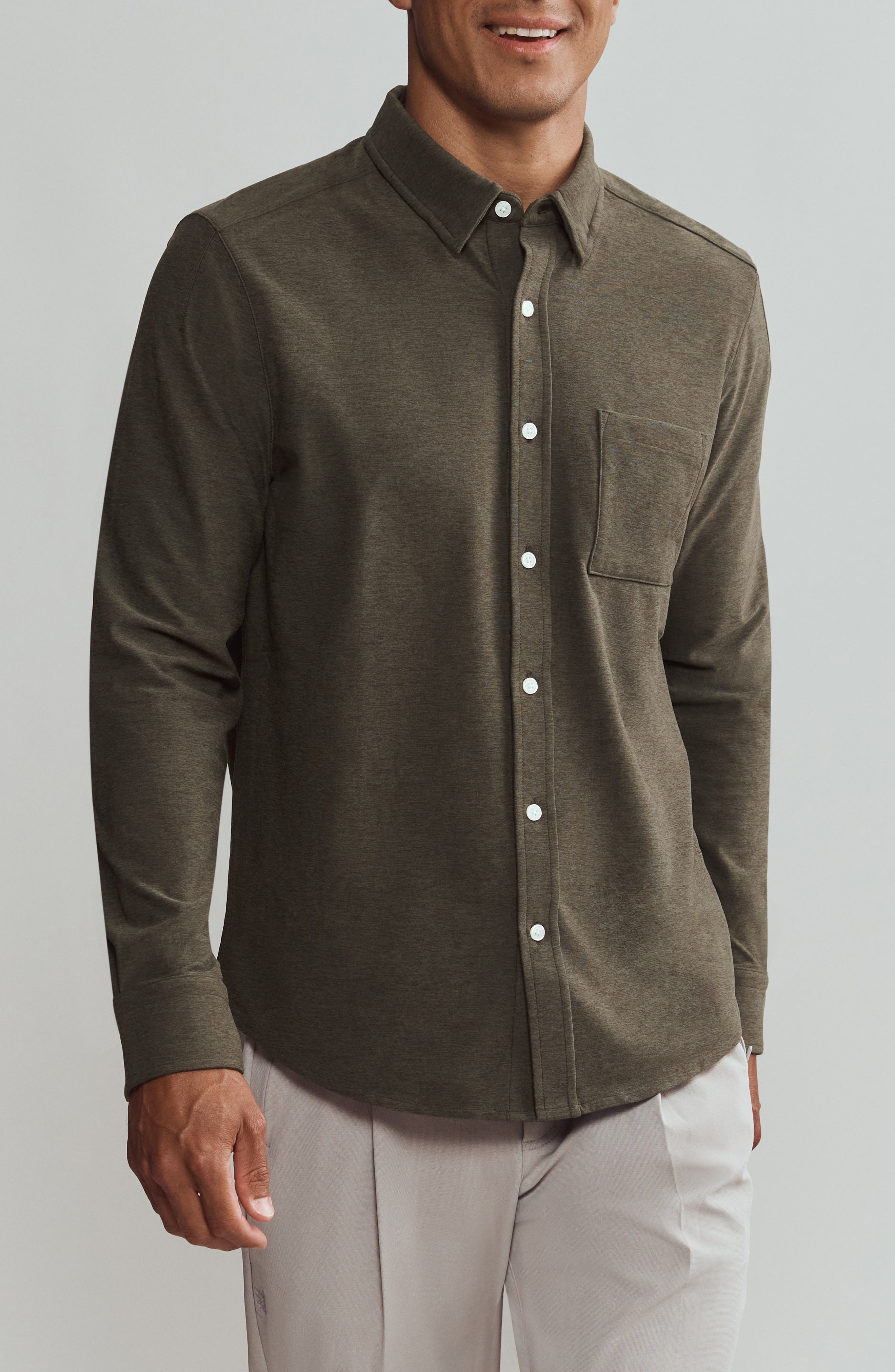 Rhone WFH Knit Button-Up Shirt
