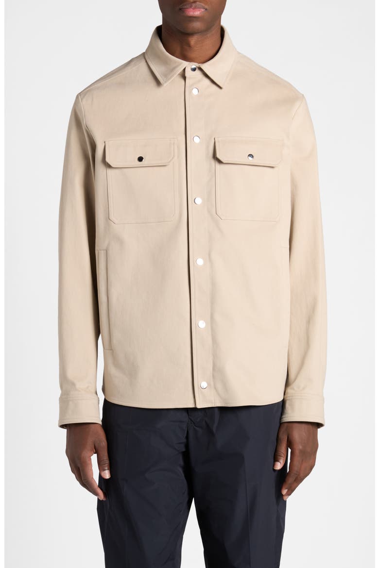 Stretch Cotton Overshirt, Main, color, BEIGE