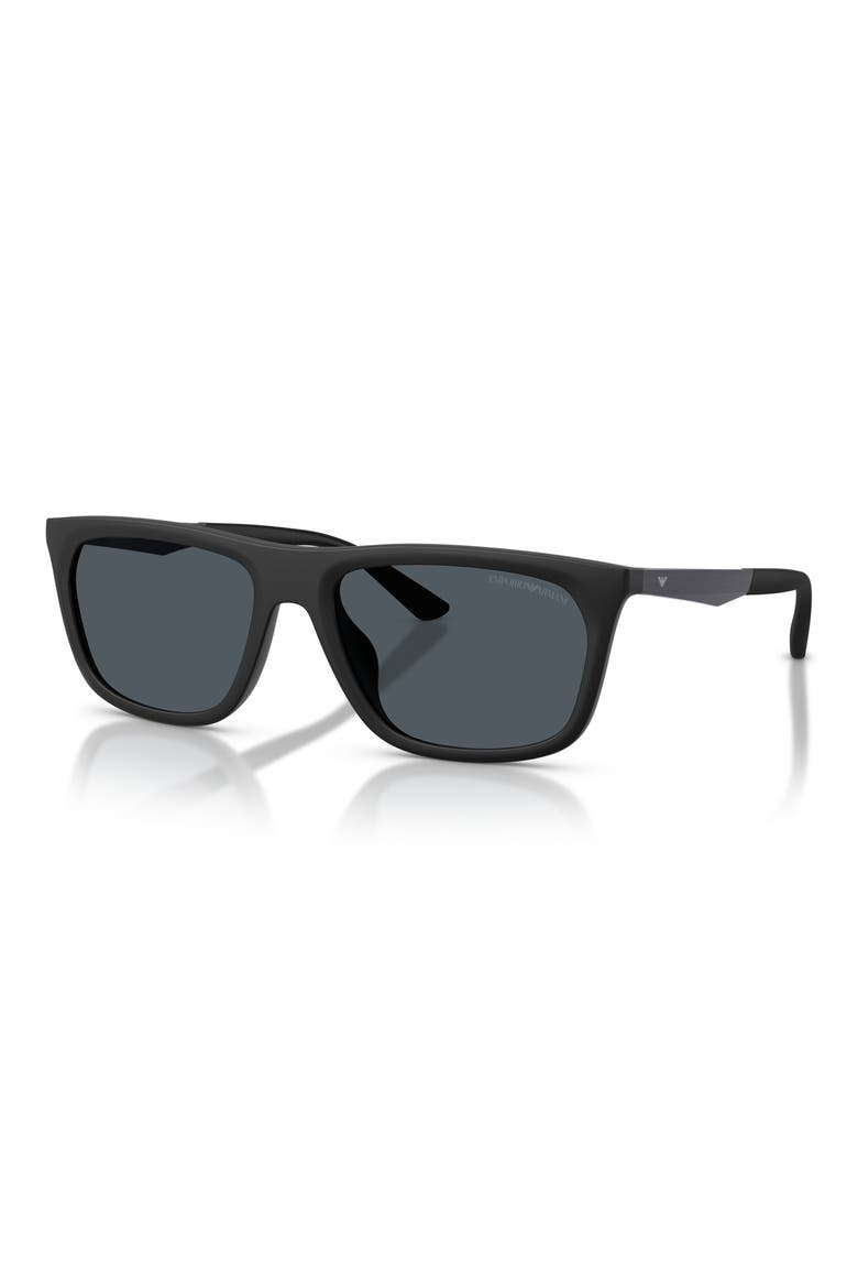 57mm Pillow Sunglasses, Alternate, color, MATTE BLACK / DARK GREY