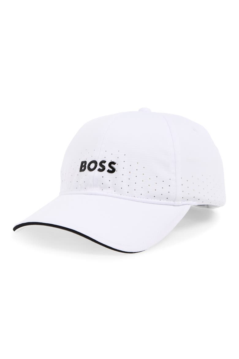 Perforated 6-Panel Adjustable Baseball Cap, Main, color, WHITE