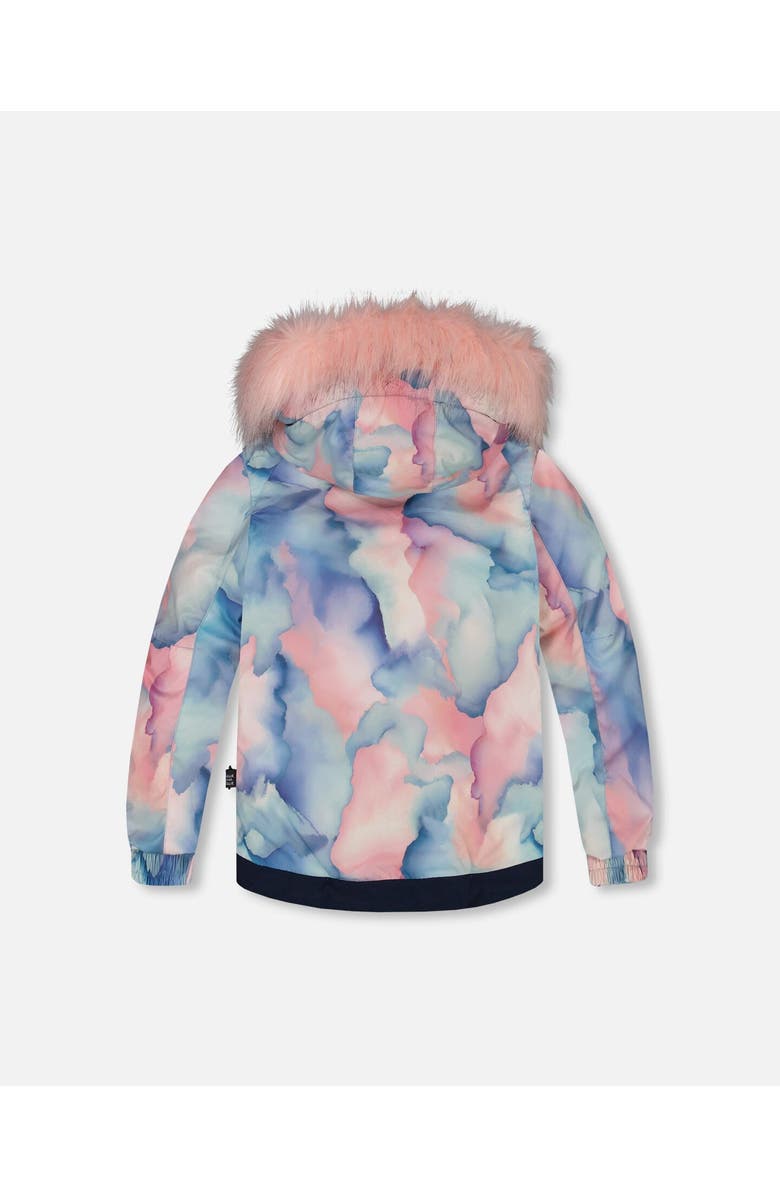 Deux par Deux Girl's Two Piece Snowsuit Printed Pastel Watercolor And Dusty Pink, Alternate, color, 