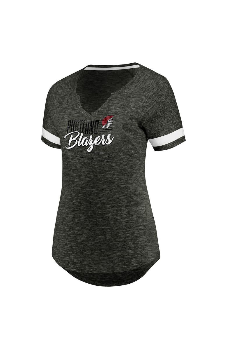 FANATICS Women's Fanatics Branded Gray/White Portland Trail Blazers Showtime Winning With Pride Notch Neck T-Shirt, Alternate, color, 