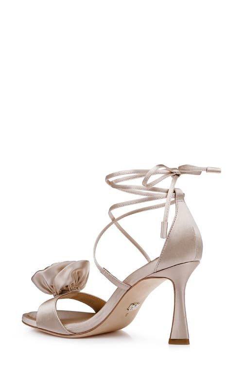 Badgley Mischka Collection Janelle Ankle Wrap Sandal In Nude Satin