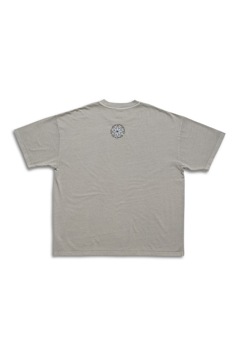 Compass Pigment Dyed Cotton Graphic T-Shirt, Alternate, color, GREY