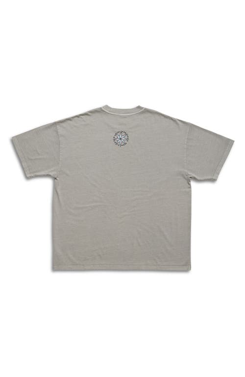 Maui And Sons Maui & Sons Compass Pigment Dyed Cotton Graphic T-shirt In Grey
