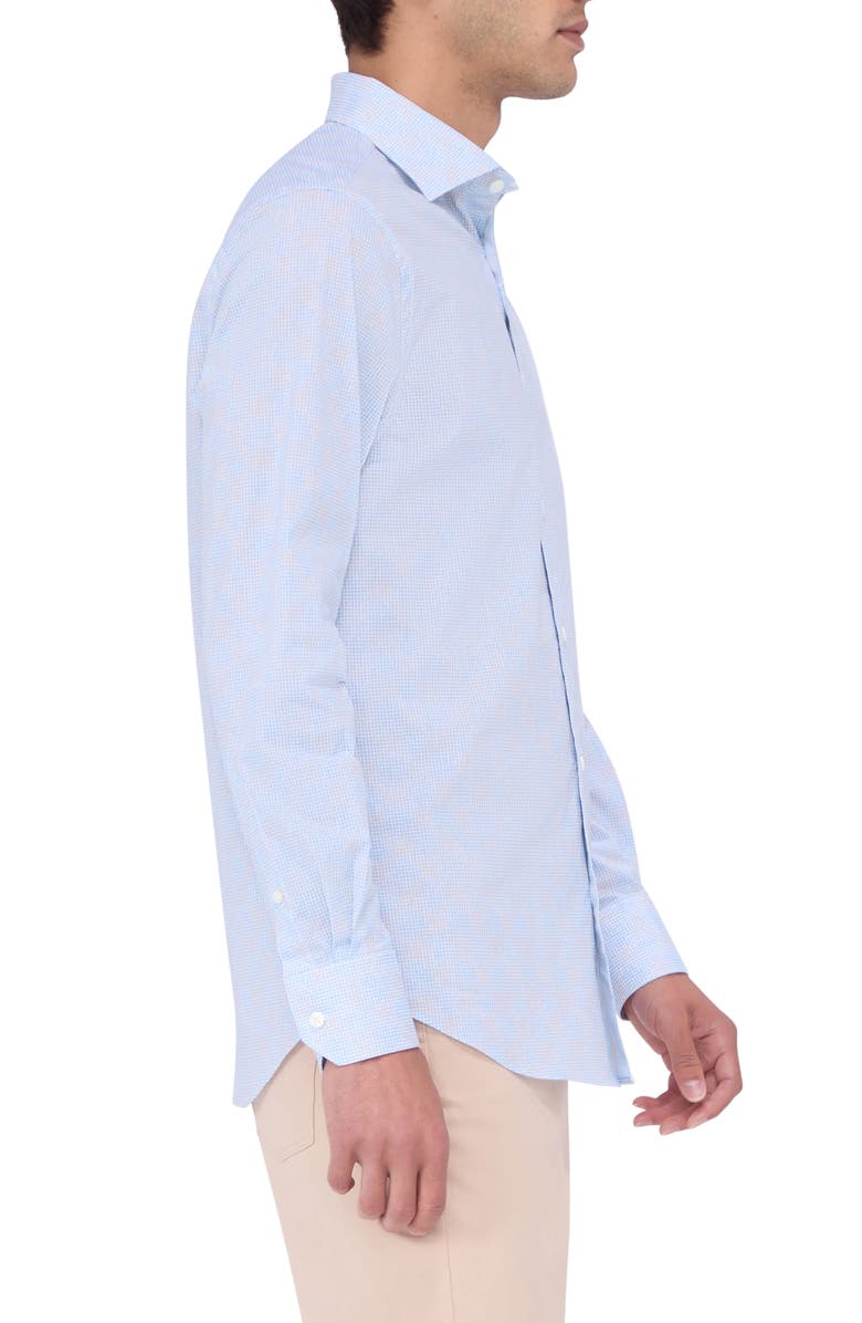 Bugatchi Axel Shaped Fit Button-Up Shirt, Alternate, color, Ice