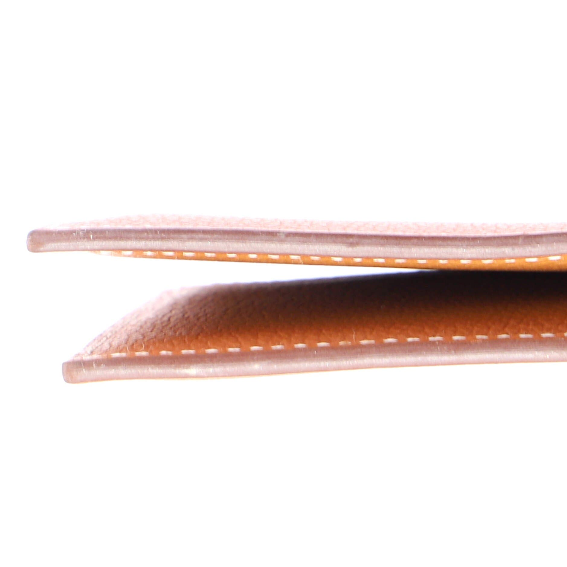 Pre-Owned Hermes MC2 Euclide Card Holder Case Leather, Alternate, color, Gold