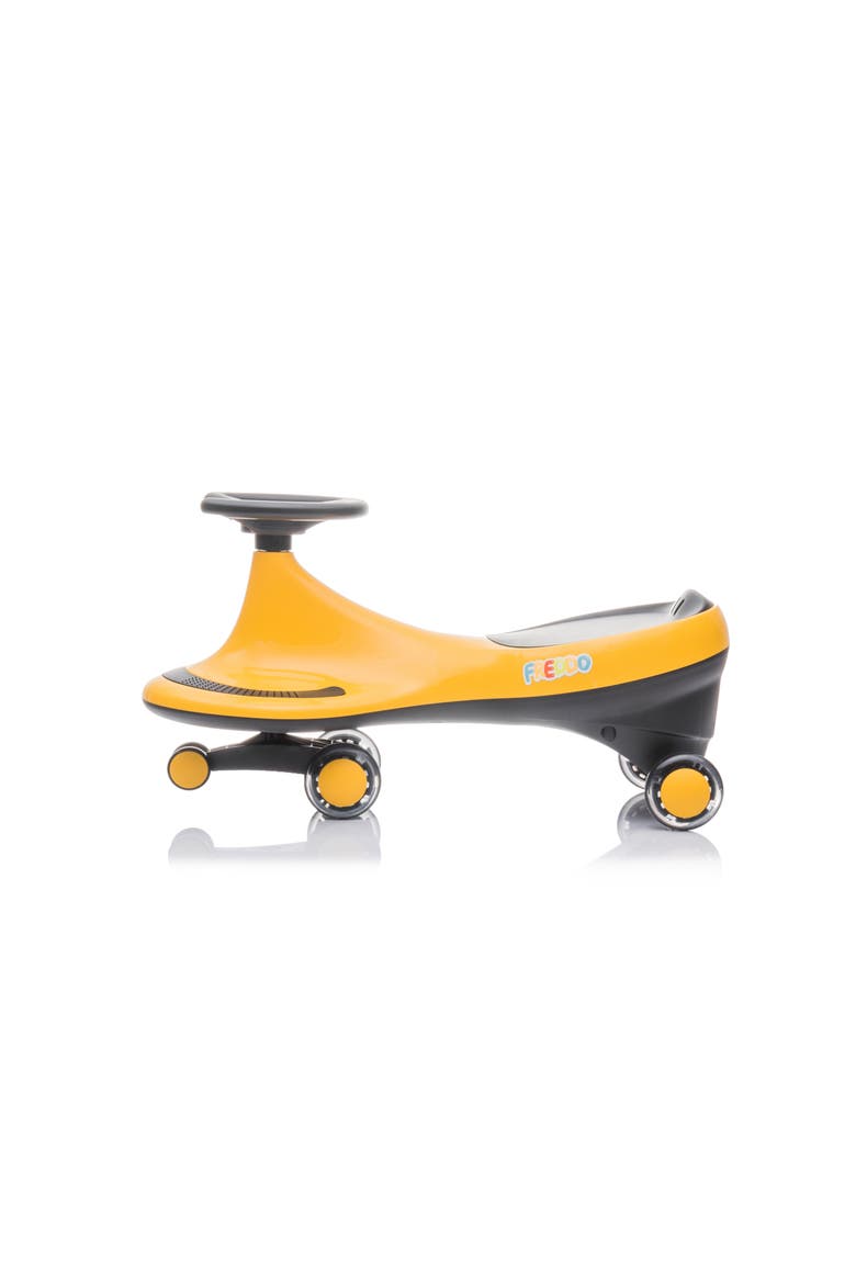 Swing Car with Flashing Wheels, Alternate, color, YELLOW