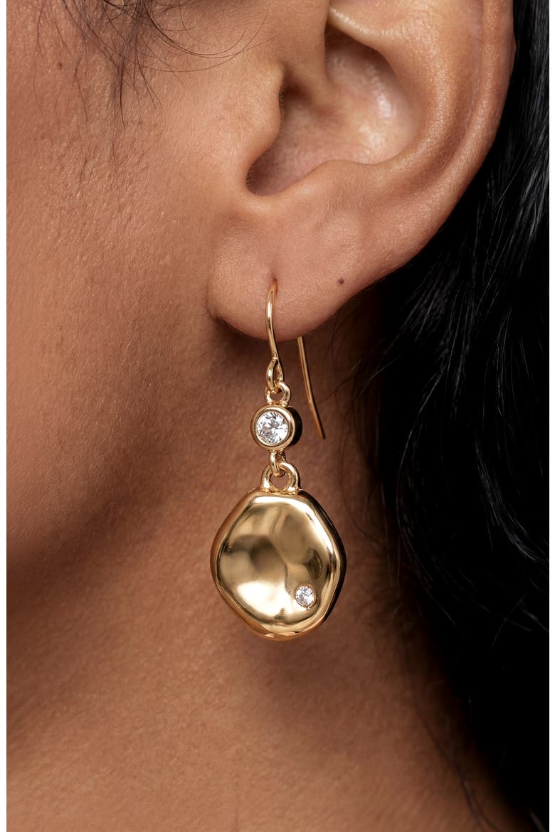 Circular Drop Earrings, Alternate, color, GOLD