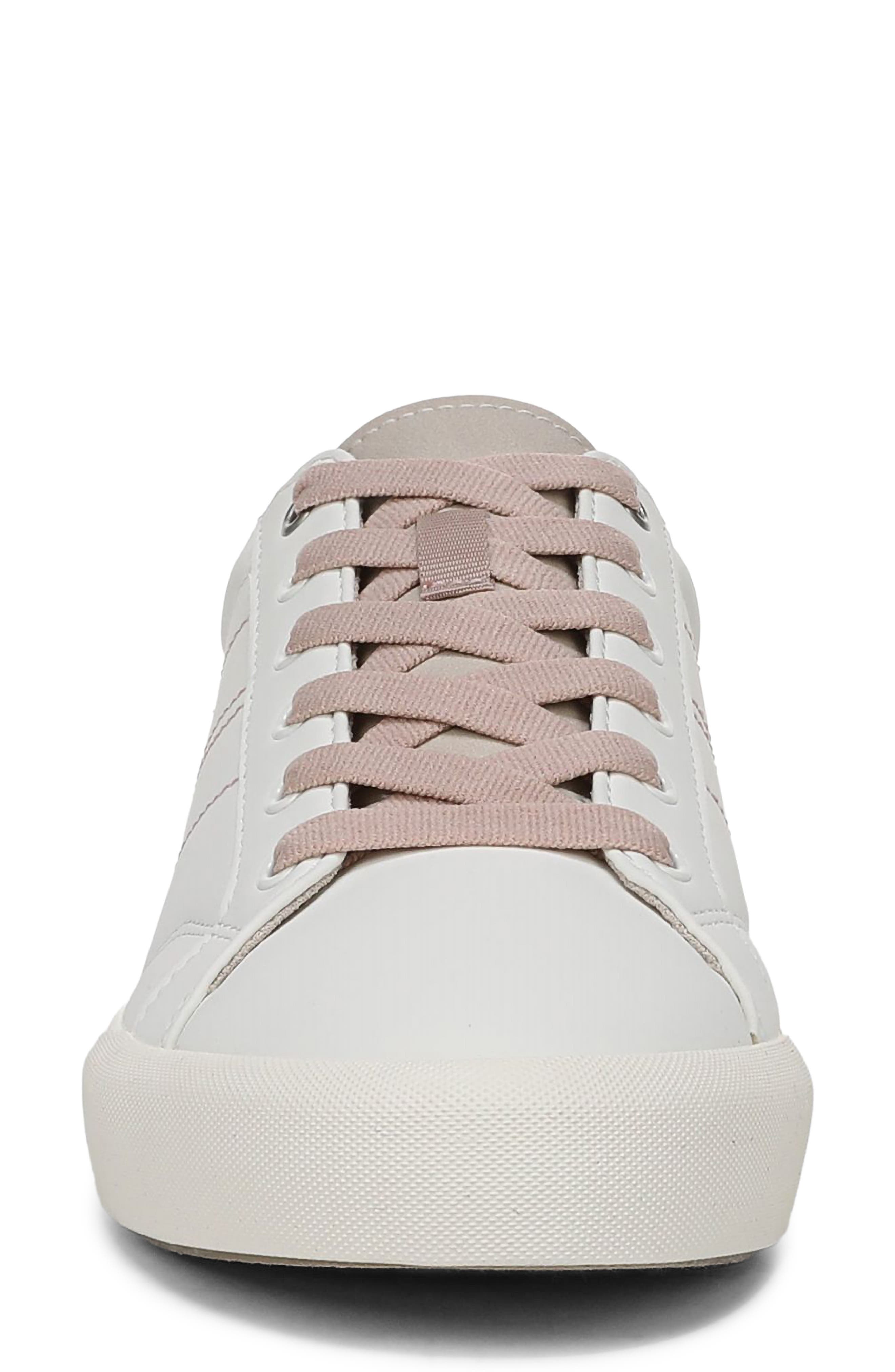 Faux Leather Sneaker, Alternate, color, WHITE/ ROSE FAUX LEATHER