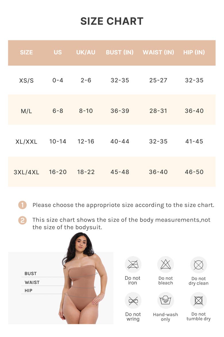 Skin Flow Strapless Sculpt Thong Bodysuit, Alternate, color, Bronze