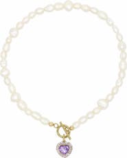 Velvet Luna Heart Pearl Necklace