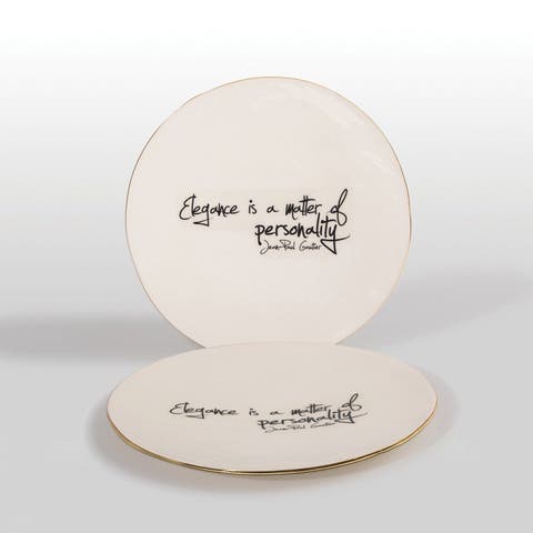 "Elegance Is A Matter Of Personality" Jean Paul Gaultier - Large Platter with Quote