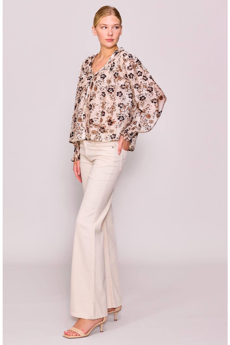 Print Button-Up Shirt, Alternate, color, IVORY TAUPE FLORAL
