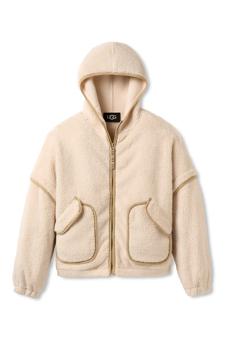 Mariella UGGfluff Zip Hoodie, Main, color, CREAM