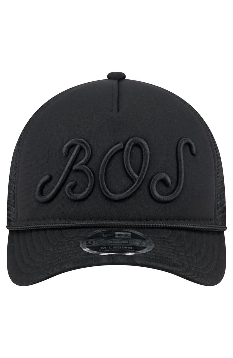 New Era Men's New Era Black Boston Red Sox City Initial 9FORTY A-Frame M-Crown Adjustable Trucker Hat, Alternate, color, Black