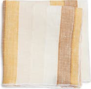 CLIFTON WILSON Stripe Linen Pocket Square