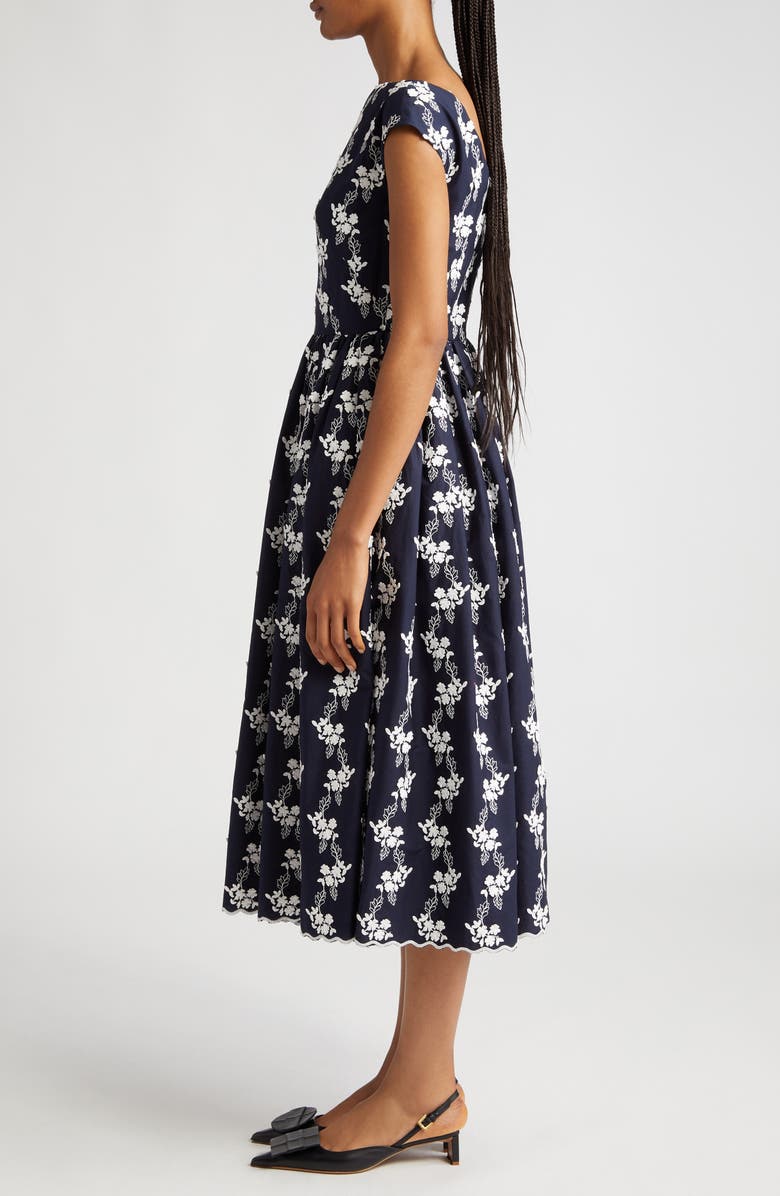 Erdem Embroidered Floral Midi Dress, Alternate, color, 