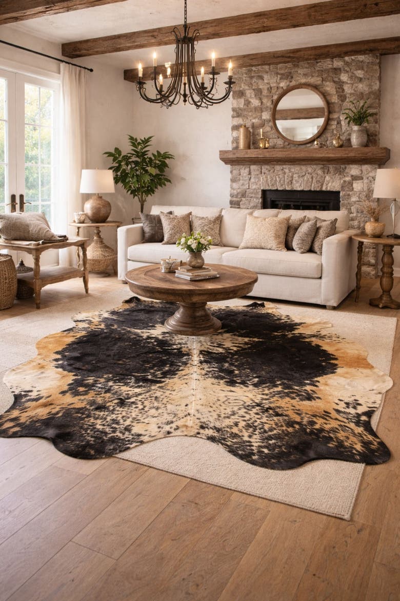 Eco Hides Lazlo Black Speckled Cowhide Rug  7'8" × 5'11", Alternate, color, Black Speckled