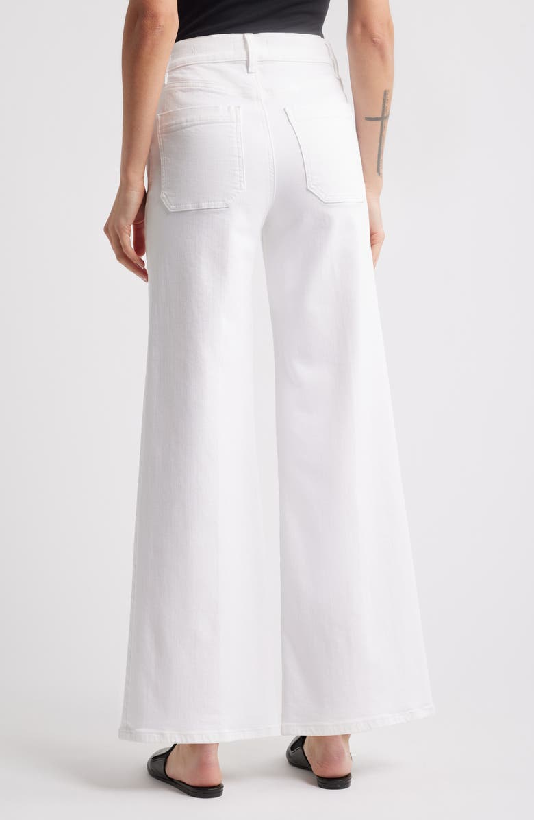 FRAME Le Slim Palazzo Patch Pocket High Waist Wide Leg Jeans, Alternate, color, White