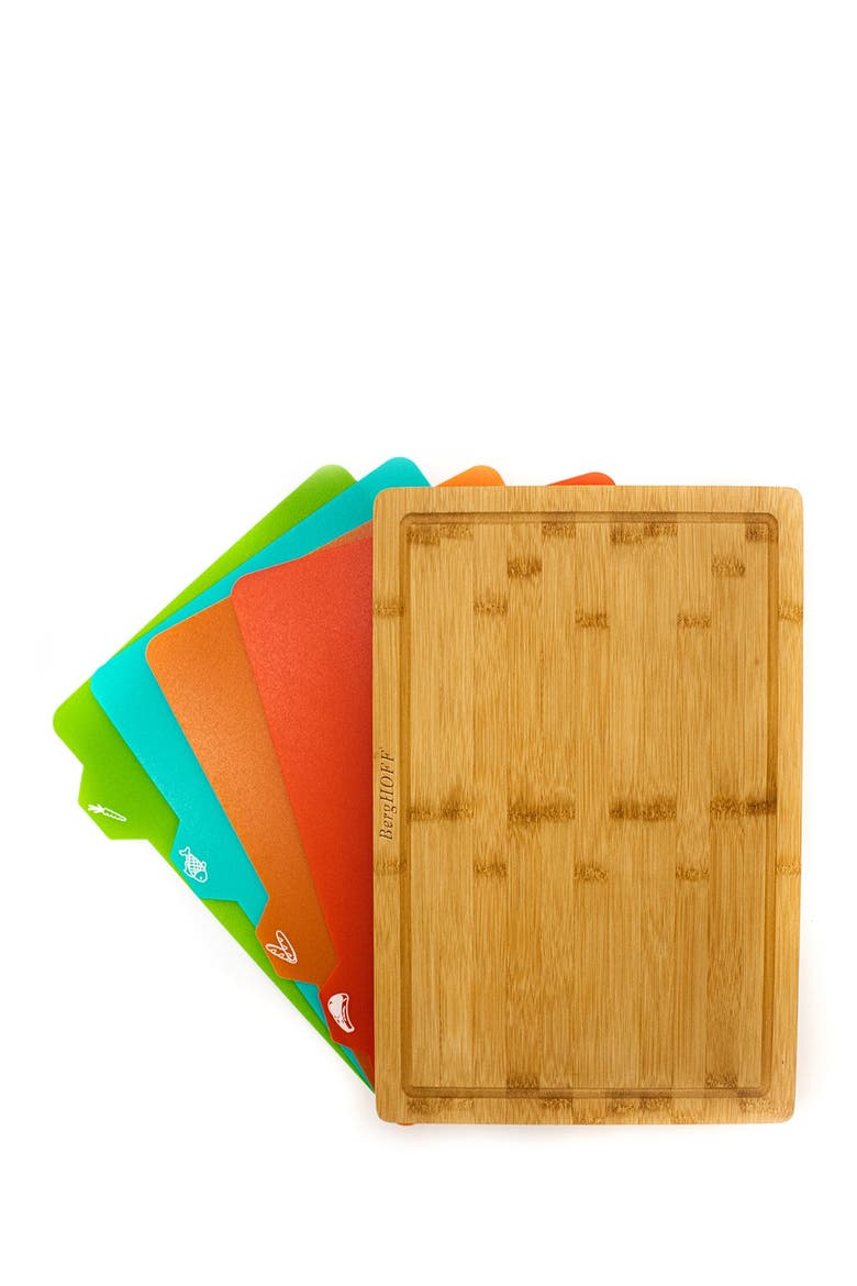 Bamboo 5-Piece Cutting Board Set, Alternate, color, BROWN