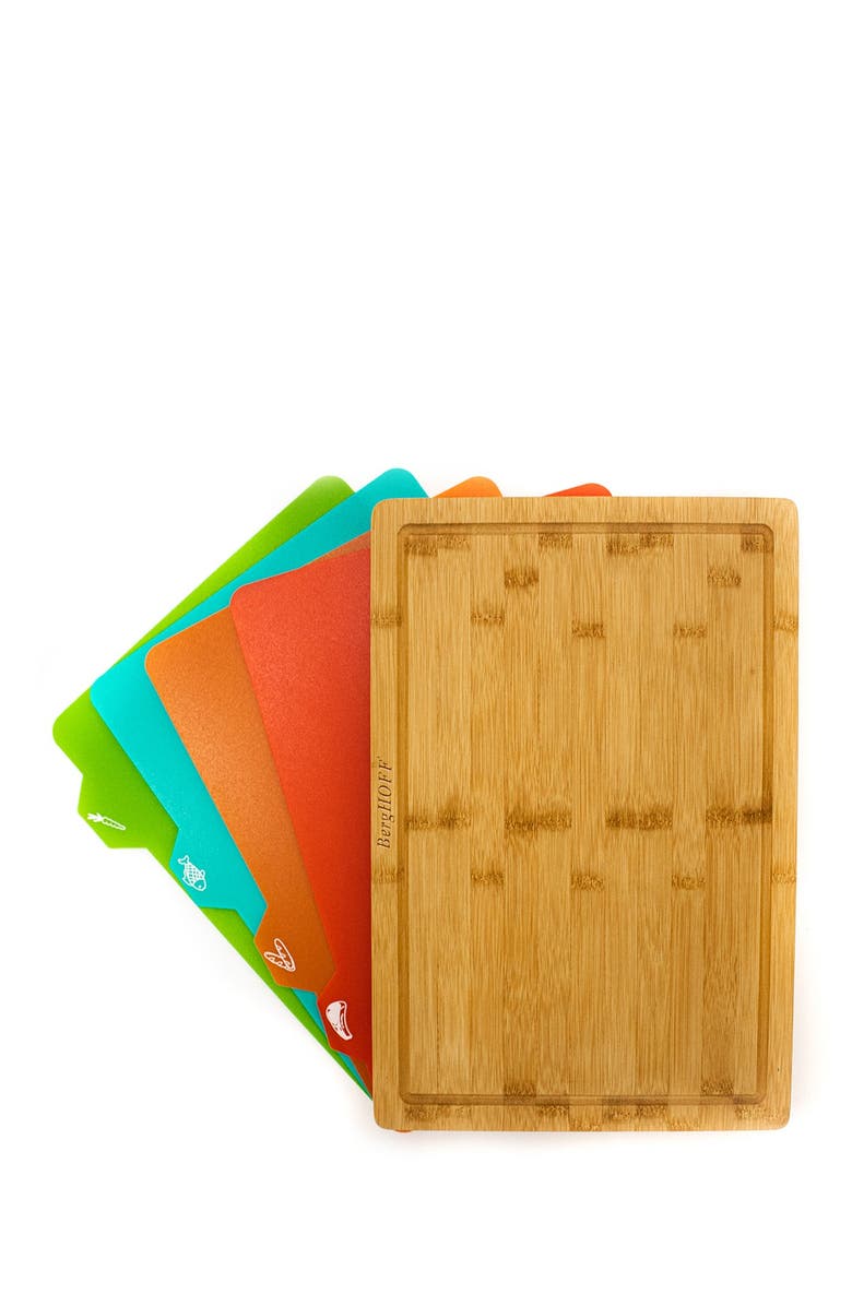 BergHOFF Bamboo 5-Piece Cutting Board Set, Alternate, color, Brown
