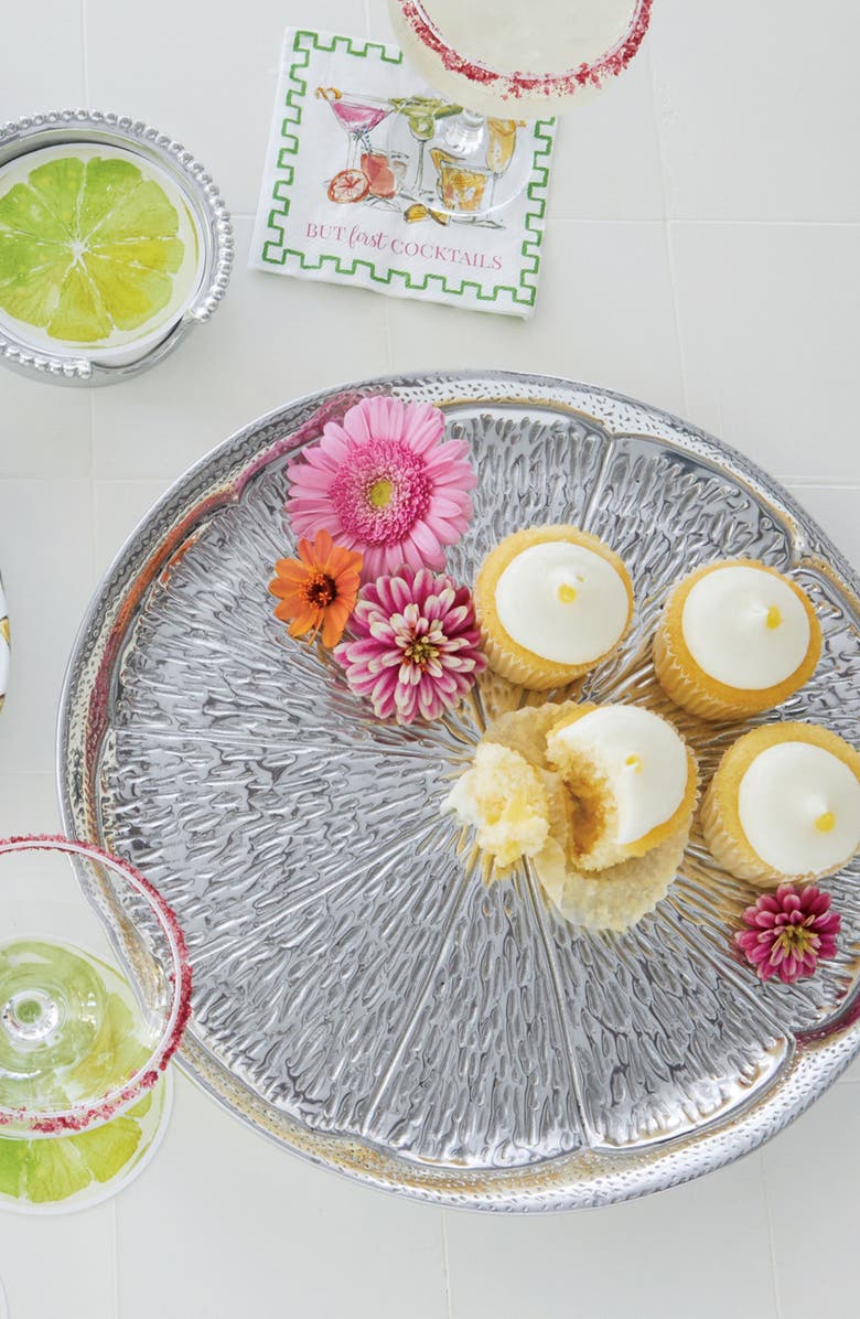 Mariposa Citrus Slice Serving Platter, Alternate, color, Silver