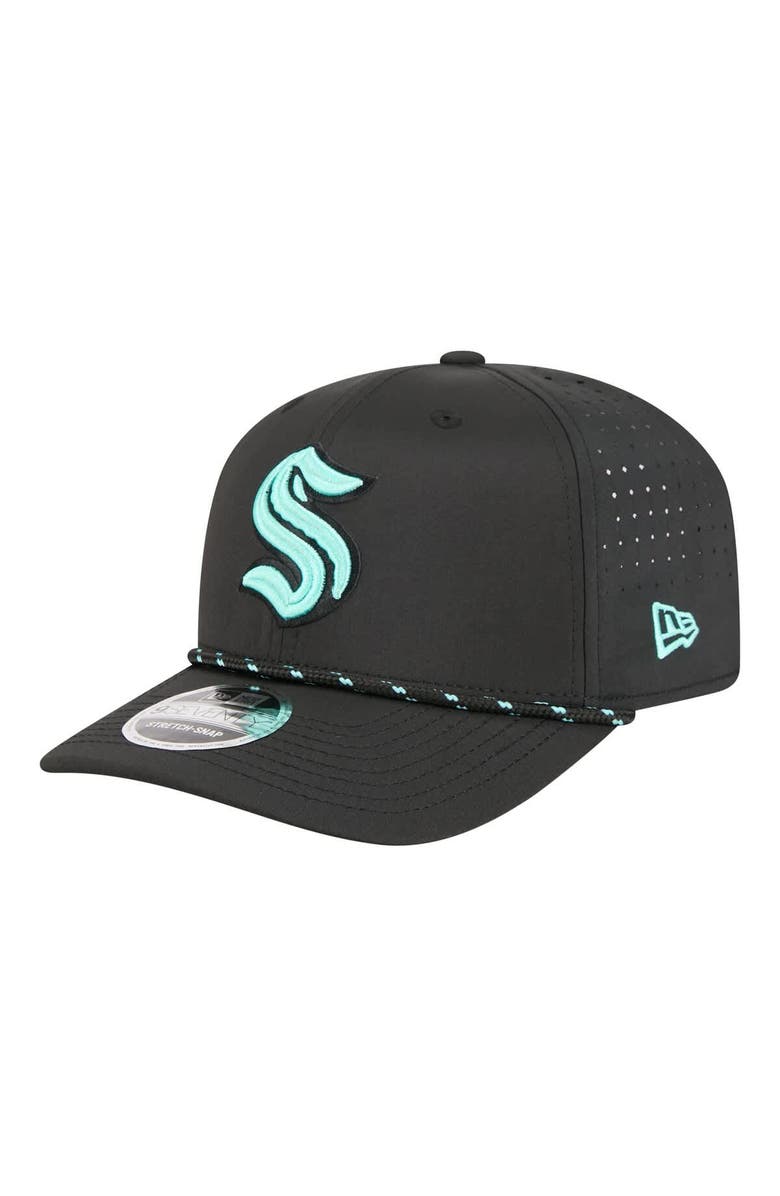 New Era Men's New Era Black Seattle Kraken Sport Vented 9SEVENTY Rope Adjustable Hat, Main, color, Black