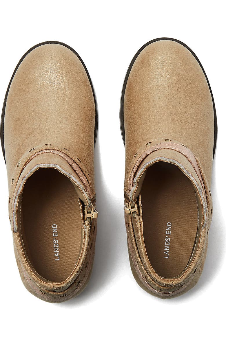 Lands' End Girls Shimmer Zip Up Western Booties, Alternate, color, Platino Shimmer Multi