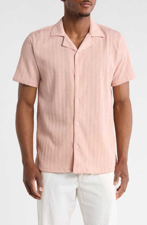 Modern Fit Textured Camp Shirt