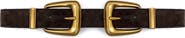 Veronica Beard Arch Suede Double Buckle Belt