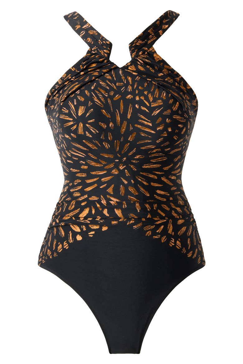 Costa D'Oro Aphrodite One-Piece Swimsuit, Alternate, color, BLACK