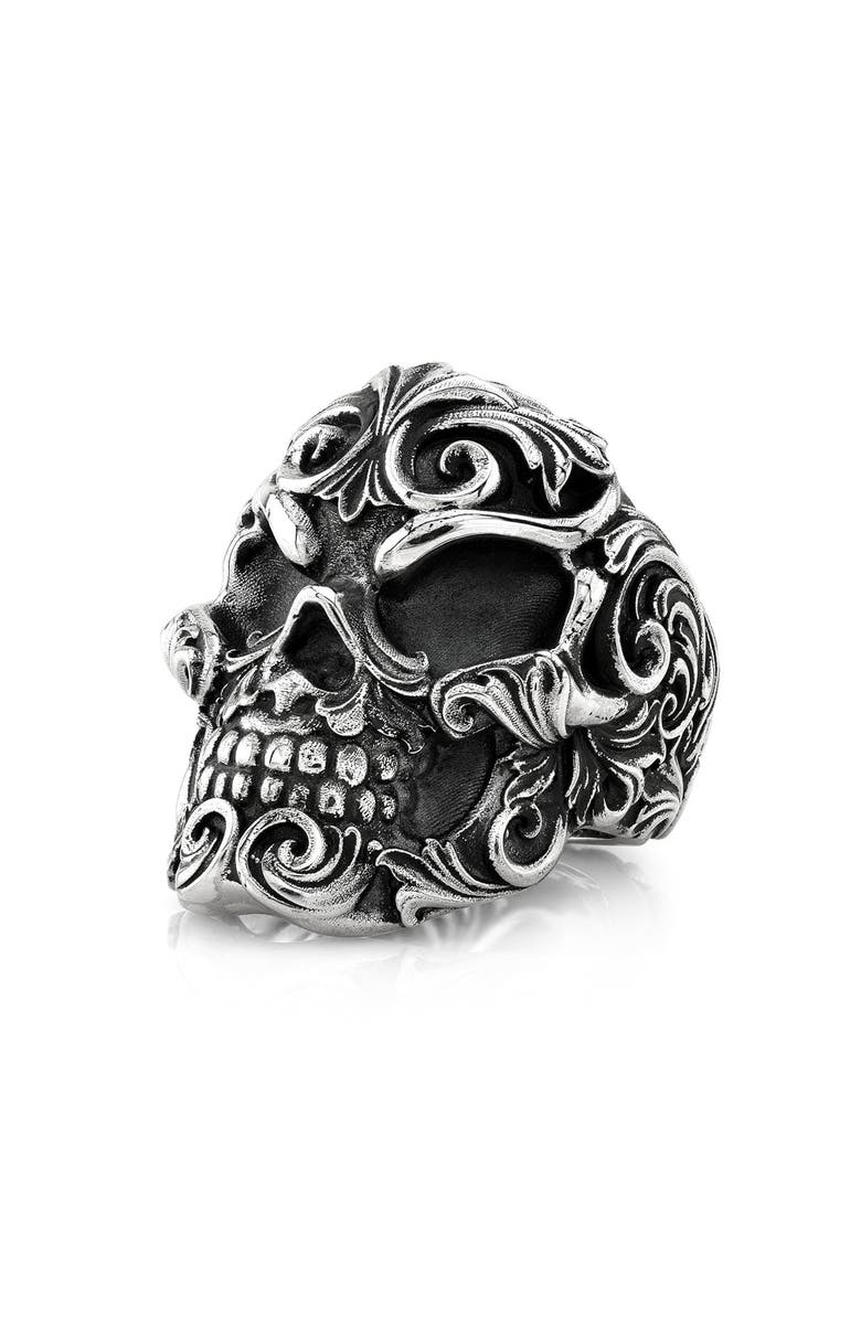 Room101 07 Filigree Skull Ring, Alternate, color, Silver