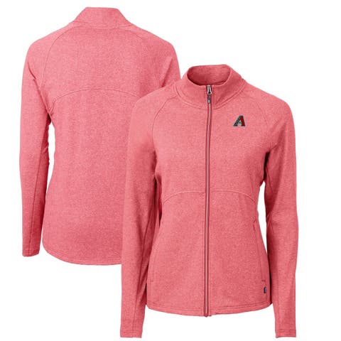 Women's Cutter & Buck  Heather Red Arizona Diamondbacks Adapt Eco Knit Heather Recycled Full-Zip Jacket