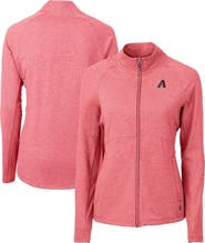 Cutter & Buck Women's Cutter & Buck  Heather Red Arizona Diamondbacks Adapt Eco Knit Heather Recycled Full-Zip Jacket