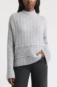 Treasure & Bond Mock Neck Alpaca & Wool Blend Sweater