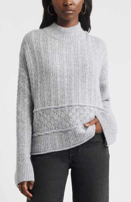 Treasure & Bond Mock Neck Alpaca & Wool Blend Sweater