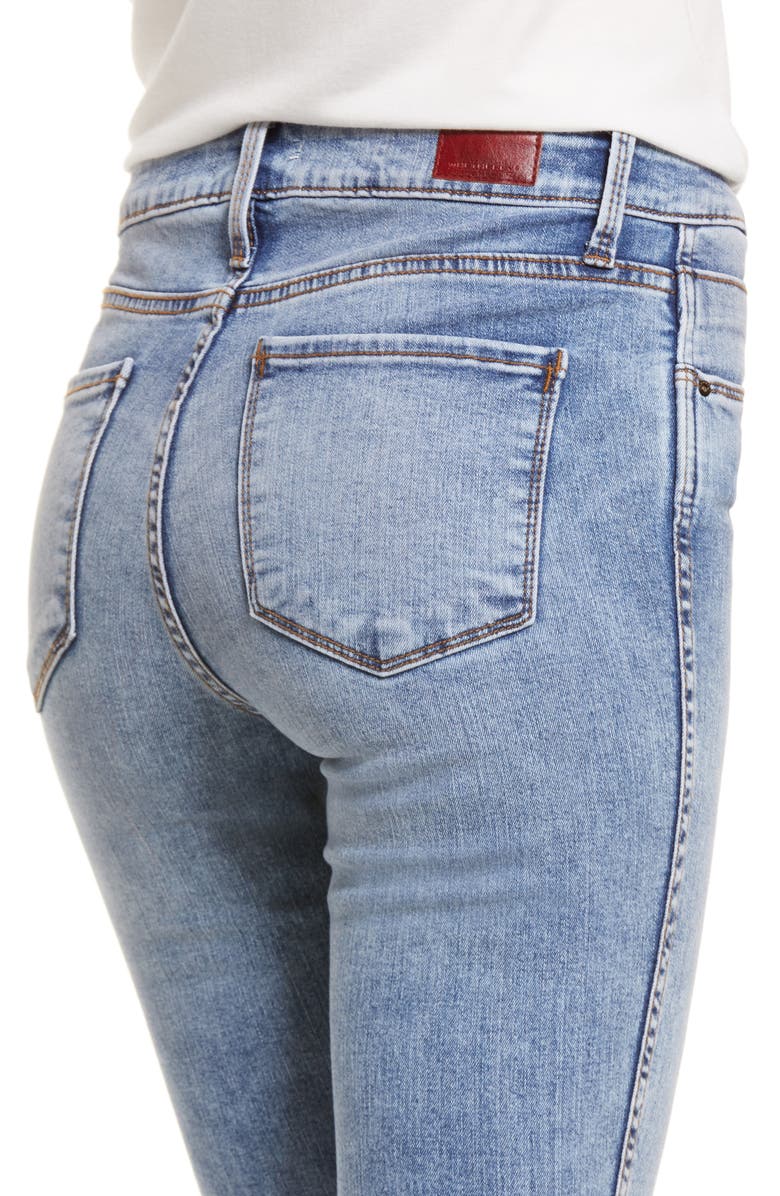 Whetherly Cooper High Waist Raw Hem Skinny Jeans, Alternate, color, 