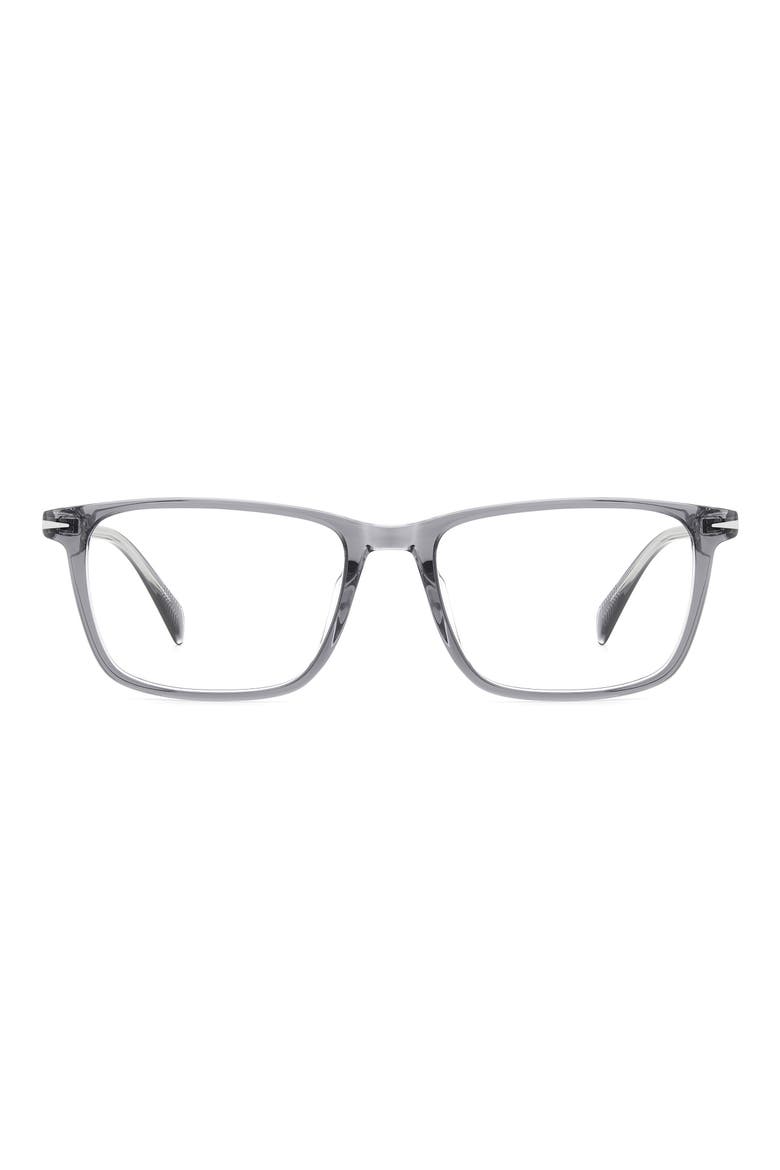 57mm Rectangular Optical Glasses, Main, color, GREY CRYSTAL