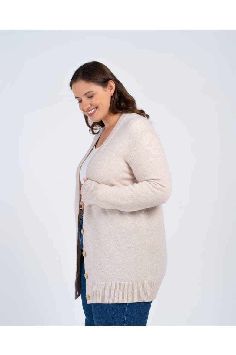 Boyfriend V-Neck Cardigan, Alternate, color, Champagne Marl