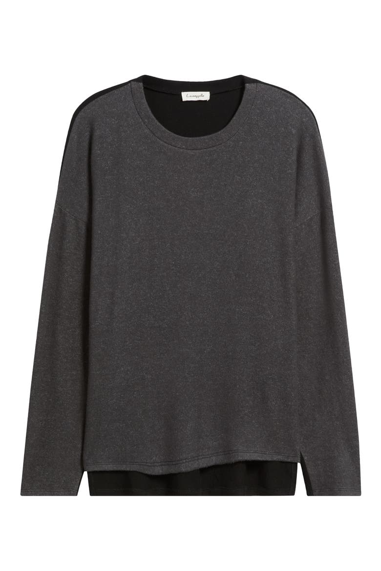 High-Low Tunic Top, Alternate, color, GREY/ BLACK