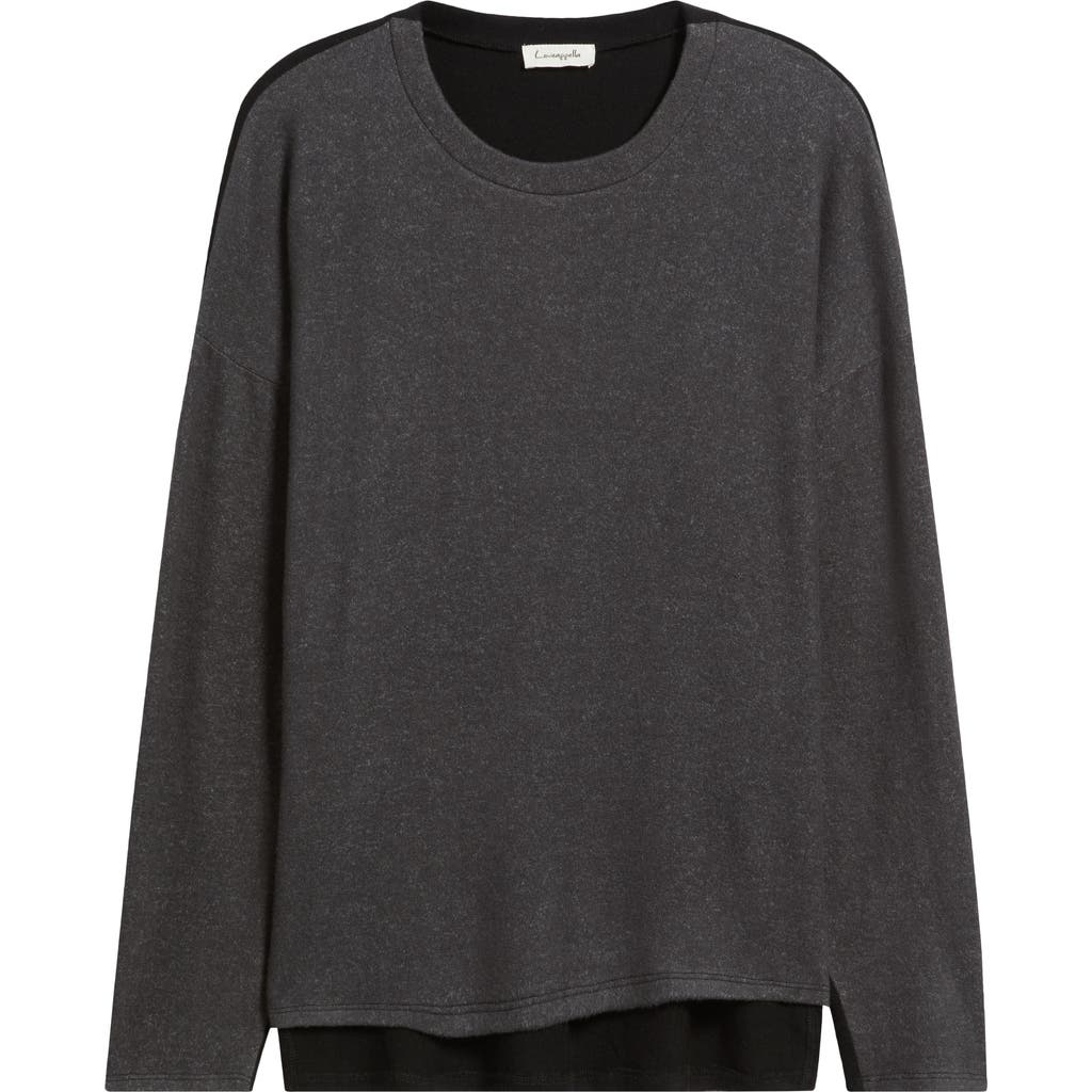 Loveappella High-low Tunic Top In Black