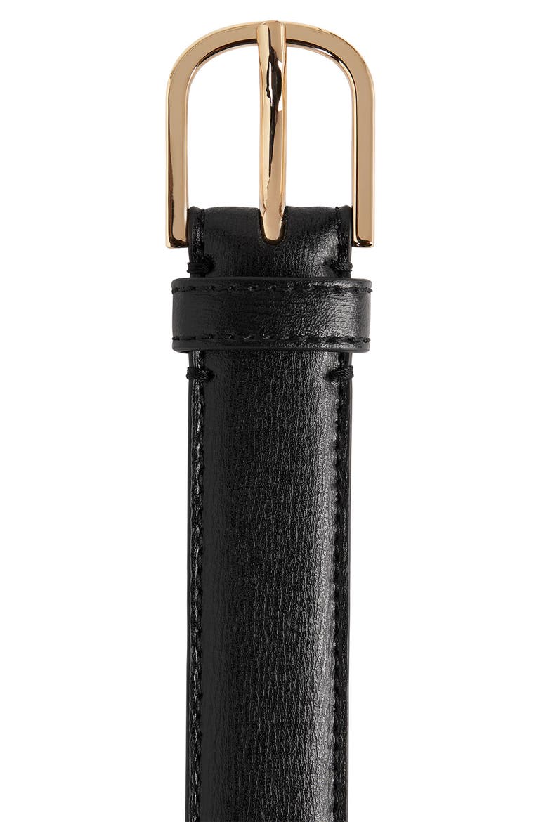 Slim Leather Belt, Alternate, color, BLACK