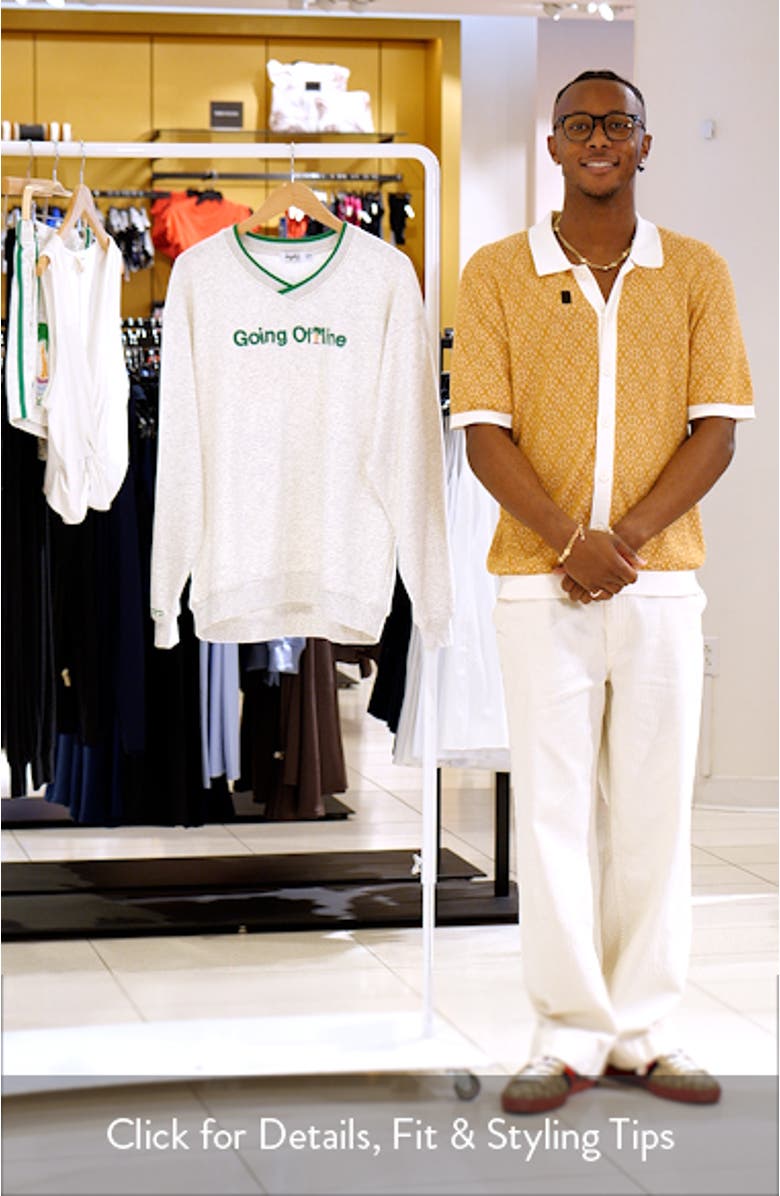 Going Offline Embroidered Oversize Fleece Sweatshirt, sales video thumbnail