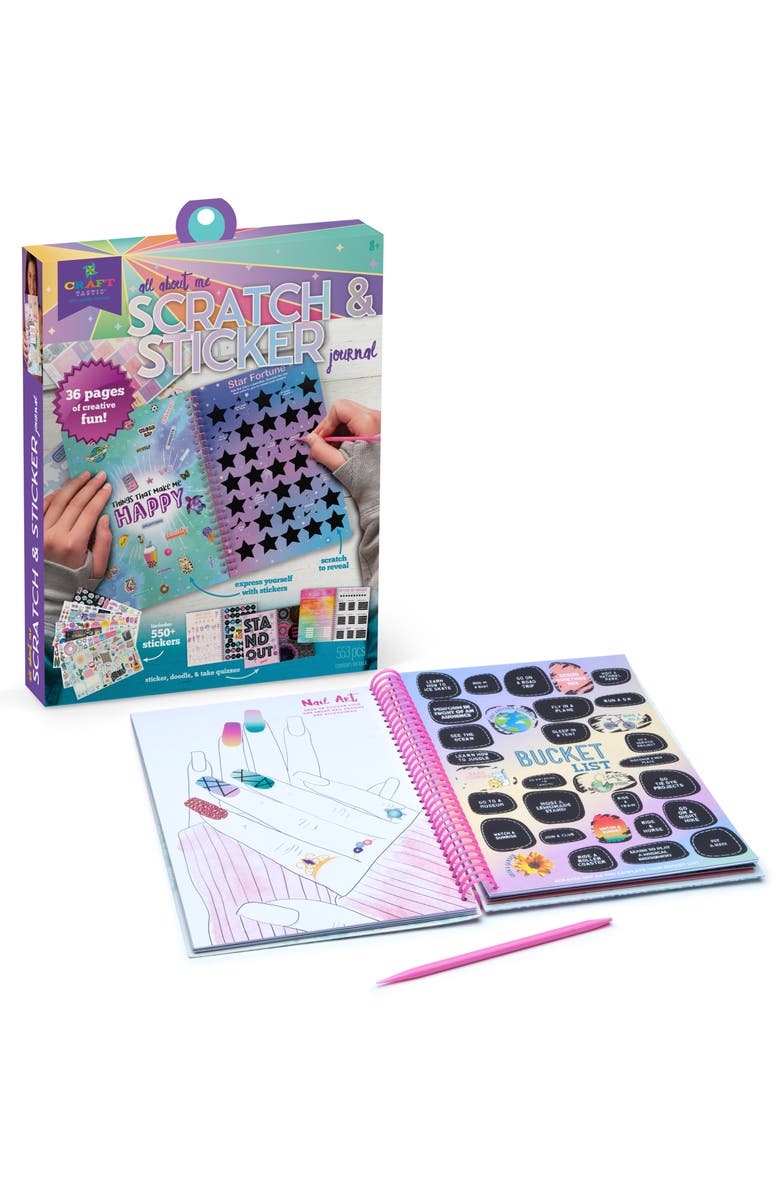 Ann Williams Craft-Tastic All About Me Scratch & Sticker Activity Journal Kit, Alternate, color,