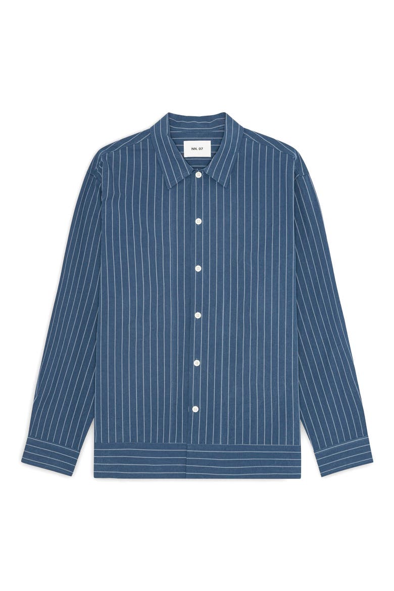 Reed Organic Cotton Shirt Jacket, Main, color, BLUE STRIPE